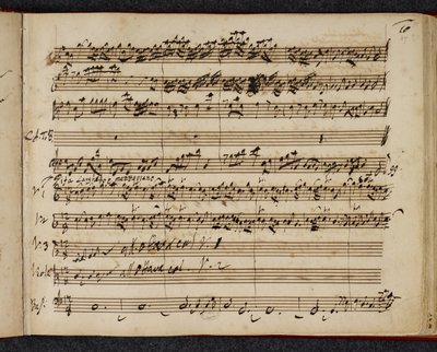 R.M.20.f.2 f.37r、「ピファ」または牧歌的な交響曲を示すメサイアのサイン スコア 作： George Frederick Handel