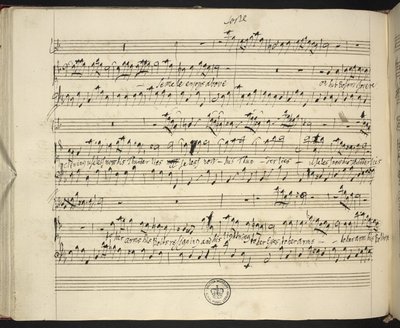 f.44v、ヘンデルのセメレ サイン スコア 作： George Frederick Handel