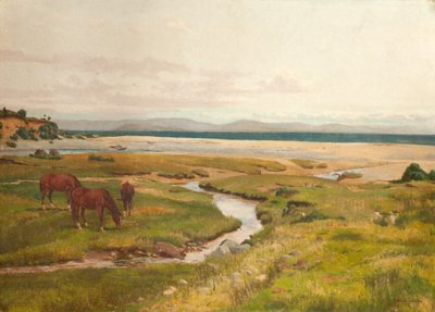 馬との海岸シーン 作： George Frederick Waldo Johnson