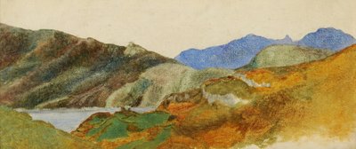 山の風景、1843-47 作： George Frederick Watts