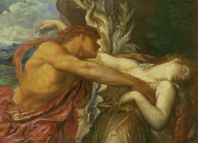 オルフェウスとエウリュディケ、1870-72年（インド紙のメゾチント） 作： George Frederick Watts
