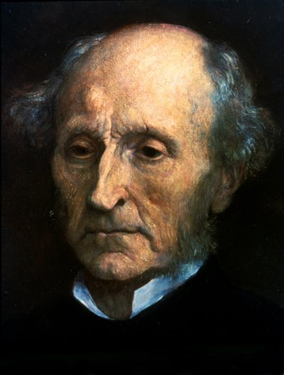 ジョン・スチュアート・ミルの肖像。1806年から1873年まで活躍したイギリスの哲学者・経済学者。ロンドン・ナショナル・ポートレート・ギャラリー 作： George Frederick Watts
