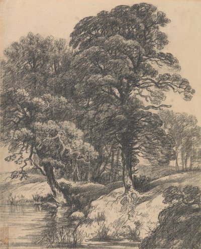 プールのある樹木が茂った風景 作： George Frost