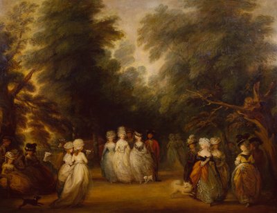 セントジェームス公園のモールで散歩する女性 作： George Frost
