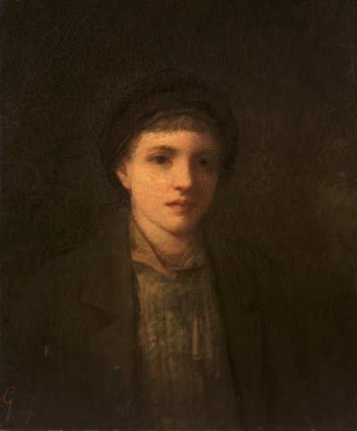 1885年以前の少年の頭。 作： George Fuller