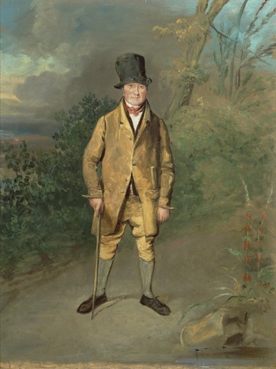ヨークシャーのブラマムパークの庭師の肖像、1822年頃（キャンバスに油彩） 作： George Garrard