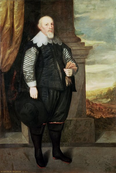 アーサー・イングラム卿の肖像（c.1570-1642）1638（キャンバスに油彩） 作： George Geldorp
