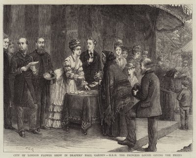 ドレイパーズホールガーデンのロンドン市フラワーショー 作： George Goodwin Kilburne