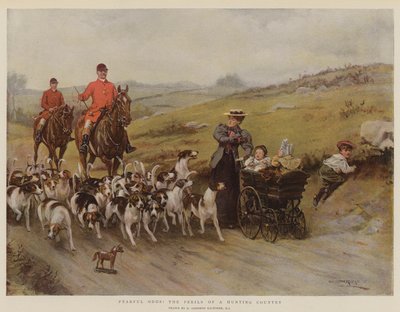 恐ろしいオッズ！狩猟国の危険（chromolitho） 作： George Goodwin Kilburne