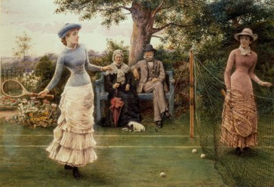 GGキルバーン、テニスゲーム-絵画、1882 作： George Goodwin Kilburne