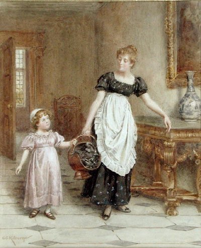 多くの人の手による軽作業（水彩・紙） 作： George Goodwin Kilburne