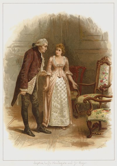 ソフィア、レディ・ニューデゲート、ロジャー卿（カラーリトグラフ 作： George Goodwin Kilburne