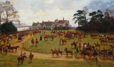 チェシャーハント-カルバリーホールでの出会い 作： George Goodwin Kilburne