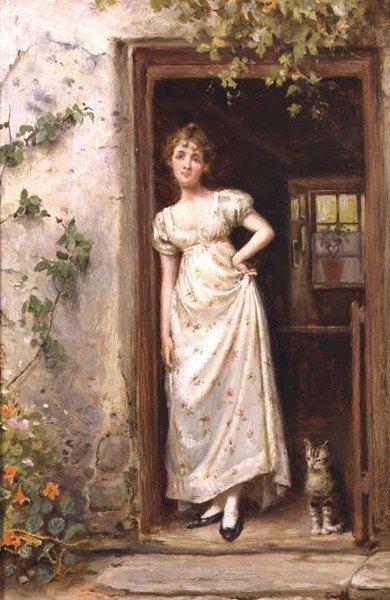 ザ・コテージ・ドア 作： George Goodwin Kilburne