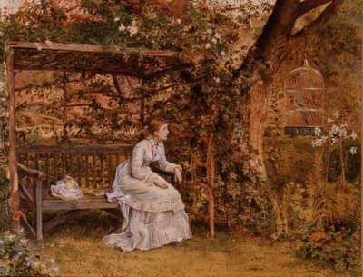 婦人とオウム 作： George Goodwin Kilburne