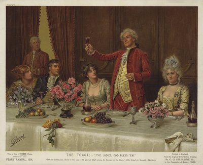 乾杯：レディース、ゴッドブレスエム。 作： George Goodwin Kilburne