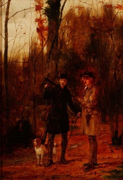 ウッドコックを撮影する二人の男 作： George Goodwin Kilburne