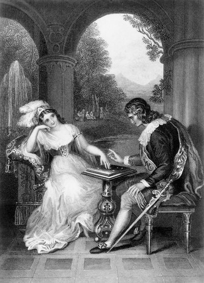 ジョージ・ゴードン・バイロン（1788-1824）の作品からの挿絵、バイロン卿全集より、エングレーヴィング 作： George Gordon Byron