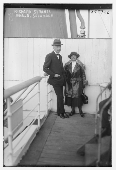 エリーザベト・シューマンとリヒャルト・シュトラウス (白黒写真) 作： George Grantham   Bain News Service Bain