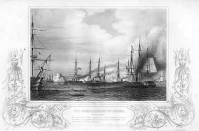 クリミア戦争、1854年、1857年のオデッサ、ウクライナの爆撃。 作： George Greatbatch
