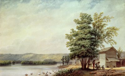 Cirro Cumulus - バージニア州タバコ農園の住宅、1830～40年頃（紙に水彩） 作： George Harvey