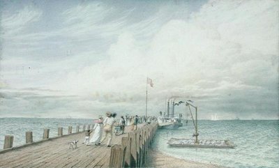 積乱雲、ポートランド桟橋、エリー湖、1830年代～40年代（紙に水彩、鉛筆） 作： George Harvey