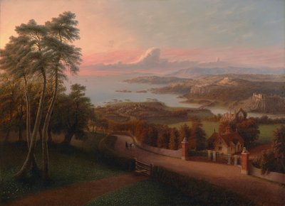 田園風景の夕日 1846年 油彩・カンヴァス 作： George Harvey