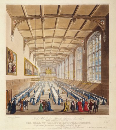 クライスト病院、ロンドン、1830 作： George Hawkins