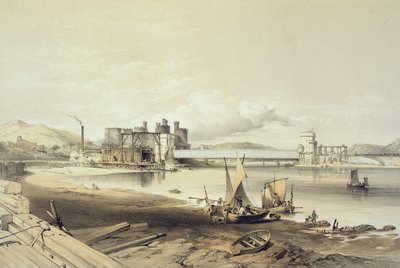 アーティストによって刻まれたコンウェイブリッジ、2番目の管の建設、1848年9月 作： George Hawkins