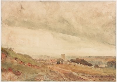 リッチモンド、ヨークシャー（紙に鉛筆と水彩（カードに貼り付け）） 作： George Haydock Dodgson