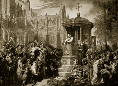 セントポールズクロスでのラティマーの説教、イラスト「ハッチンソンのイギリス国民の物語」、1923年頃 作： George Hayter