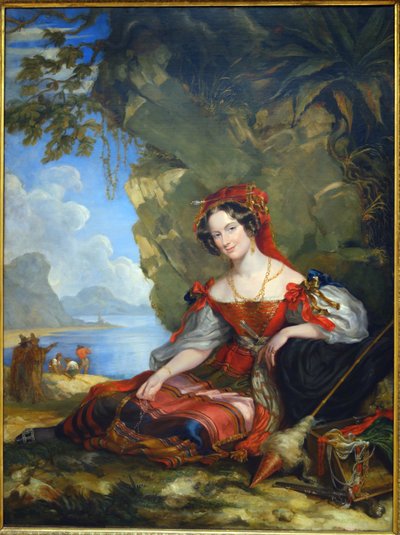 ヘイター・サー・ジョージ（1792-1871）による、アレクサンドル・ジョセフ・コロンナ・ワレフスキ伯爵の妻、レディー・キャサリン・モンタグ（1808-1834）の肖像。油彩・キャンバス 作： George Hayter