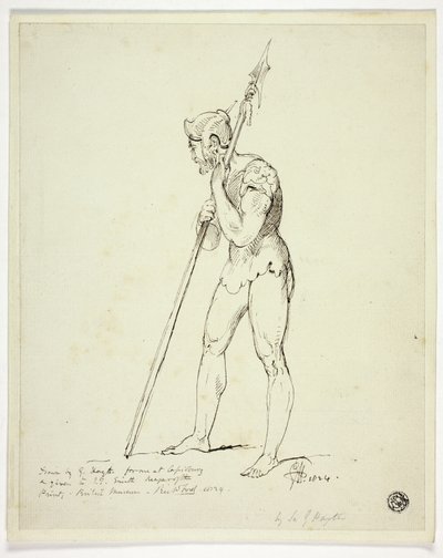 ランスを保持している鎧の立っている男 作： George Hayter