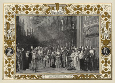 1842年1月25日、ウィンザー城のセントジョージズチャペルにあるプリンスオブウェールズの洗礼式 作： George Hayter