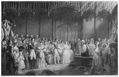 ビクトリア女王とアルバート王子の結婚、c1840、1911 作： George Hayter