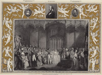 1840年2月10日、セントジェームズ宮殿でのビクトリア女王とアルバート王子のザクセン＝コーブルクとゴータの結婚 作： George Hayter