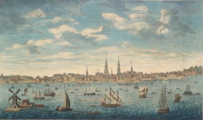 北アメリカのペンシルベニア州フィラデルフィア市の東側展望図: ジャージーショアから撮影 作： George Heap
