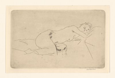 リクライニング女性ヌード 作： George Hendrik Breitner (signed by artist)