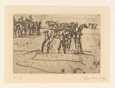 休息中の騎兵 作： George Hendrik Breitner (signed by artist)