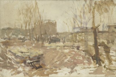 De Clercqstraat の建築現場 作： George Hendrik Breitner