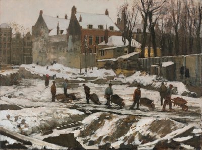 アムステルダムの建設現場、c。 1902。 作： George Hendrik Breitner