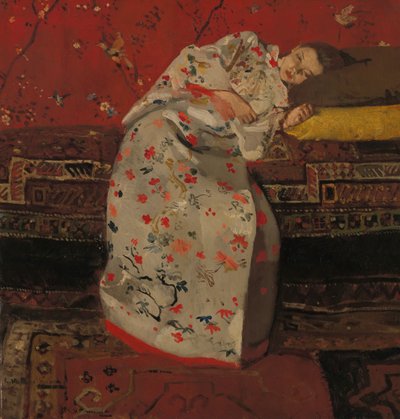 オランダ語：Meisje in witte kimono 白い着物の少女 作： ジョージ・ヘンドリック・ブライトナー