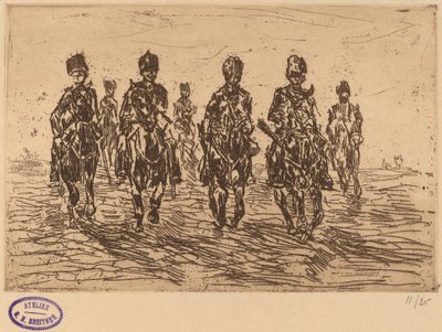 フロント ビューで軽騎兵をギャロッピングします。 作： George Hendrik Breitner