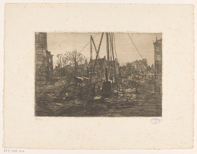 アムステルダム市庁舎通りでの杭工事 作： George Hendrik Breitner