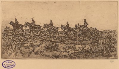 ハサーズ・ライディング・シングル・ファイル 作： George Hendrik Breitner