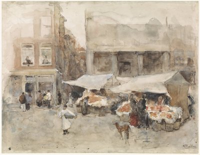花屋のある市場 作： George Hendrik Breitner