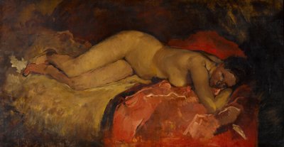 ヌード、1887年頃のリクライニング 作： George Hendrik Breitner