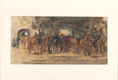 広場で休む騎兵 作： George Hendrik Breitner