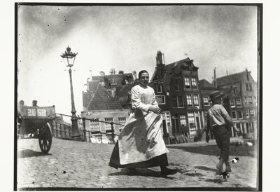 アムステルダムの Lindengracht Lijnbaansgracht 交差点のストリート ビュー 作： George Hendrik Breitner