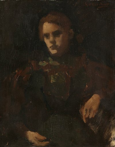 モデルの後に研究 (Geesje Kwak?) 作： George Hendrik Breitner
